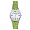 Women's Pedre Contempo watch with lime croco-grain strap